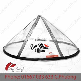 LH 560 - Nón Lá Nhựa PVC trong suốt Em Mắc Mưa